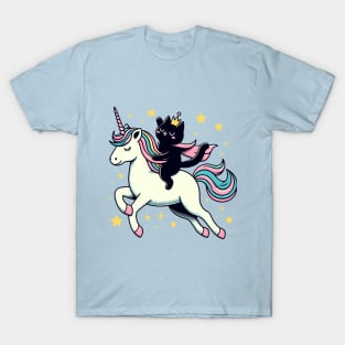 cat rides unicorn T-Shirt